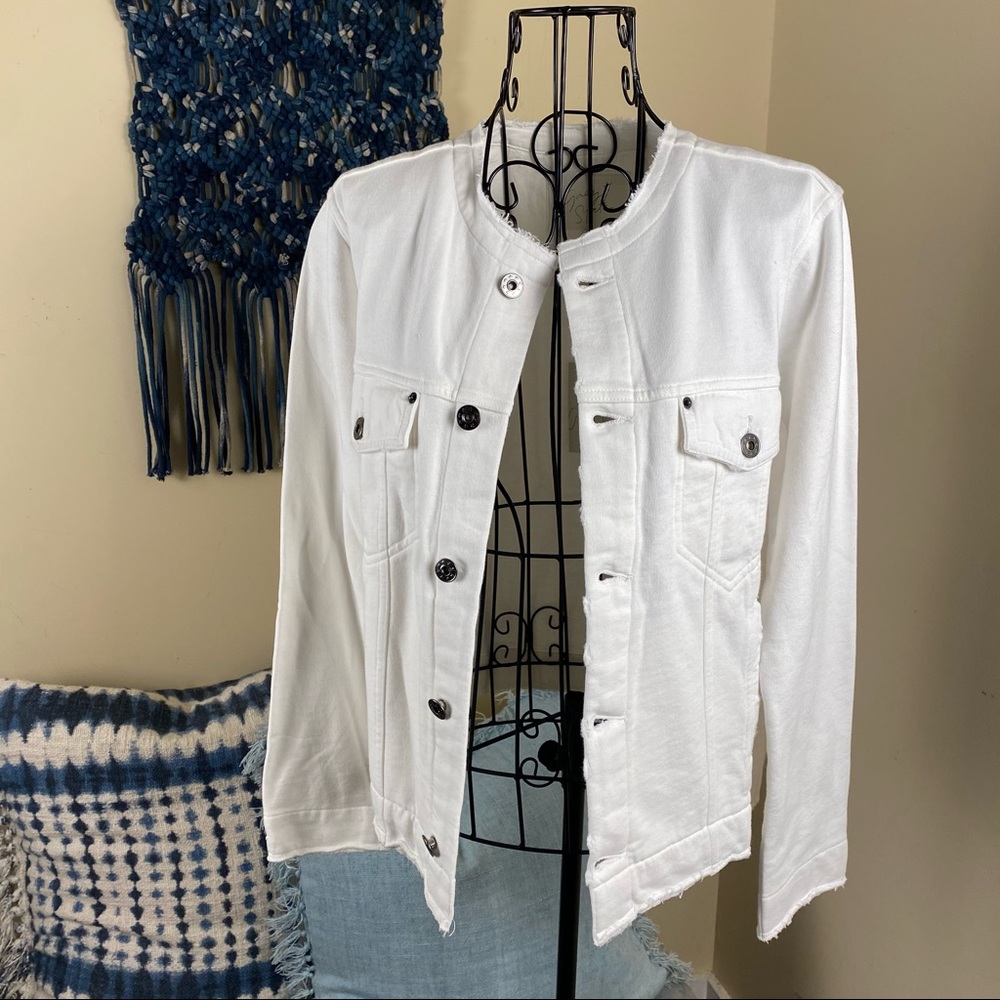 Grey State Luxe Ivory 100% Cotton Button Down Jacket Sz S